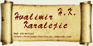 Hvalimir Karalejić vizit kartica